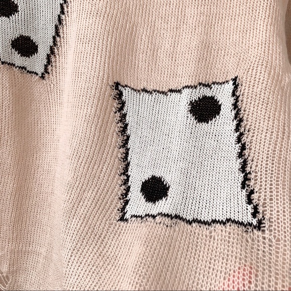 NWOT Dice knit distressed sweater - Picture 4 of 6